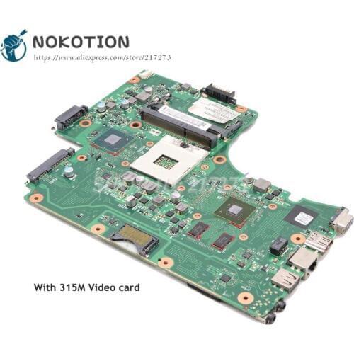 NOKOTION Laptop Motherboard For Toshiba Satellite C665 MAIN BOARD V000225180 V000225190 HM65 GT315M Video card