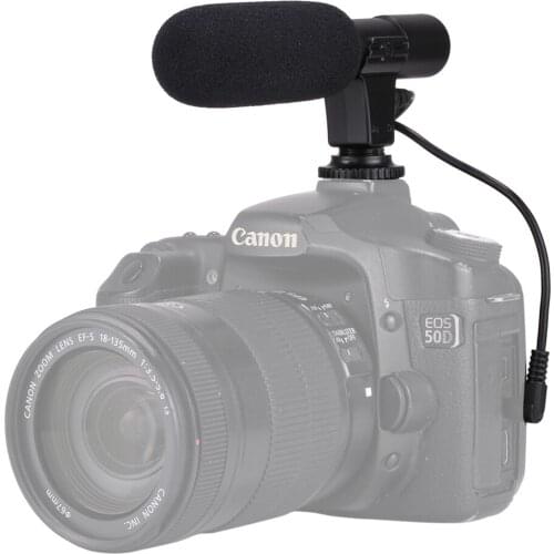 2021 Updated 3.5mm HD Video Recording Microphone Smart Noise Reduction Interview Mic for Nikon Canon Sony iPhone Xiaomi Huawei