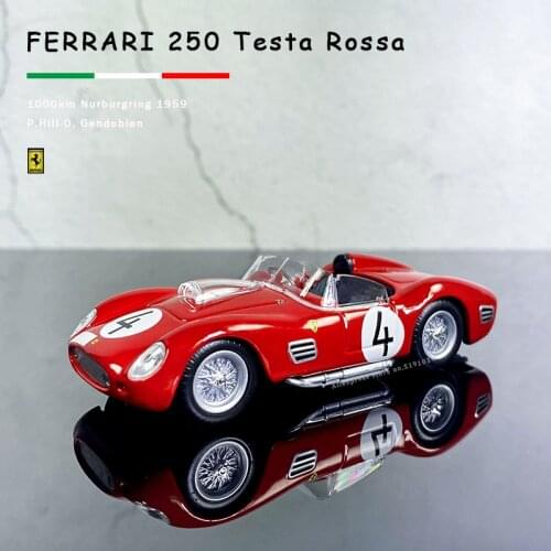 Bburago 1:43 Ferrari 250 Rossa 1959 series Acrylic Glift Box Packging car model Simulation Alloy Car Model Collect gifts toy