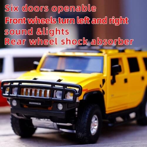 1/32 2008 Hummer H2 Metal Alloy Diecast Car Model Miniature Model With Sound Light Model Gift Toys For Childrens Vehicle
