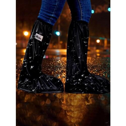 1 Pair Rainproof Shoes Cover Men Women Outdoor Portable Non-Slip Winter Snow Boots Waterproof For Rainy Travel Cycling Overshoes