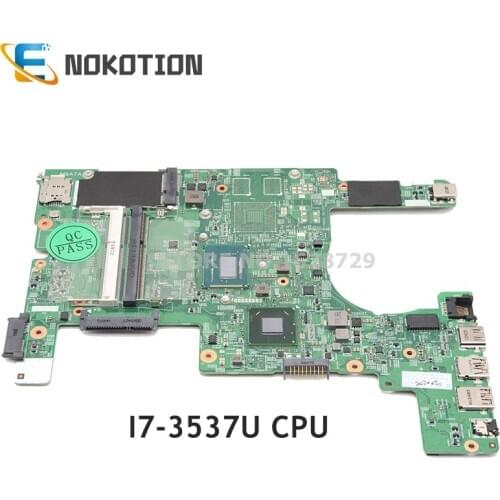 NOKOTION For Dell Inspiron 15Z 15Z-5523 Laptop Motherboard 0VVH12 CN-0VVH12 Mainboard SR0XG I7-3537U CPU DDR3