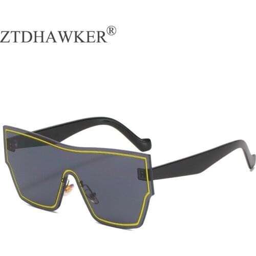 2021 New One Piece Womens Sunglasses Trend Big Frame Color Matching Lens Glasses Fashion Personality Eyeglasses