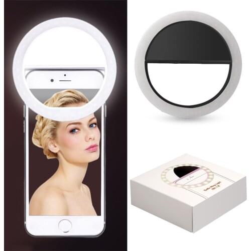 Universal Selfie Lamp Mobile Phone Lens Portable Flash Ring 36 LEDS Luminous Ring Clip Light For IPhone Xiaomi Huawei Samsung