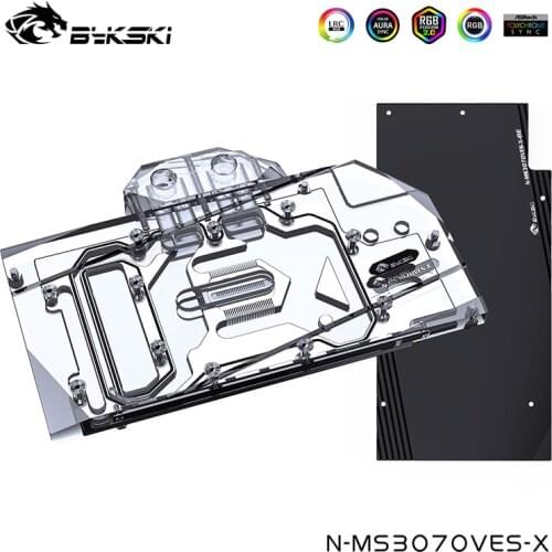 Bykski Watercooler For MSI Geforce RTX 3070 VENTUS 2X 8G OC With Back Plate ,Full Cover Water Block, N-MS3070VES-X