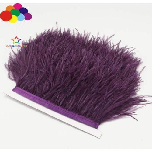 Z&Q&Y natural beautiful ostrich hair dyed grape purple fabric edge DIY clothing show cloth crafts jewelry decoration accessories