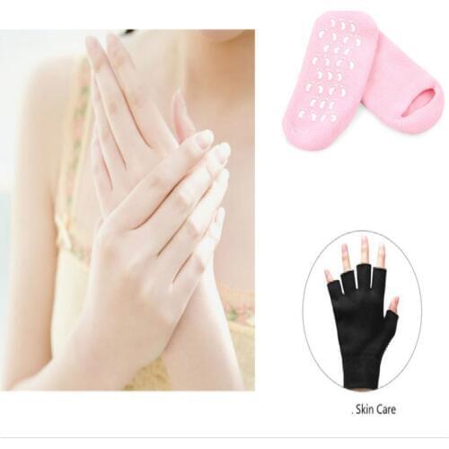 1Pair SPA Gel Gloves Moisturizing Whitening Exfoliating Essential Oil SPA Gel Half Gloves Hand Mask Tool Skin Care
