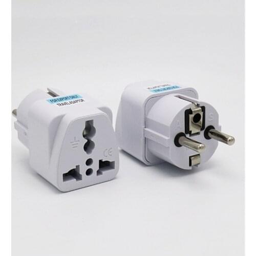 1PC EU Plug Adapter AC 250V 10A EU Power Universal US Conversion Europe Power Plug Converter Socket Travel Socket Outlet Adapter