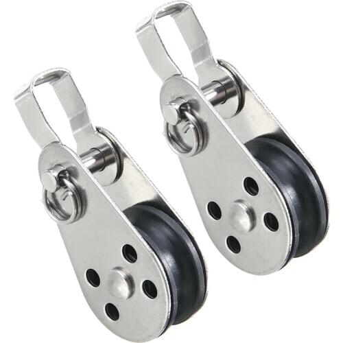 2Pcs Stainless Steel Pulley 25mm Block Rope Marine Hardware Sailing Yacht Ship Lifting Rope Pulley Block For Wire Rope