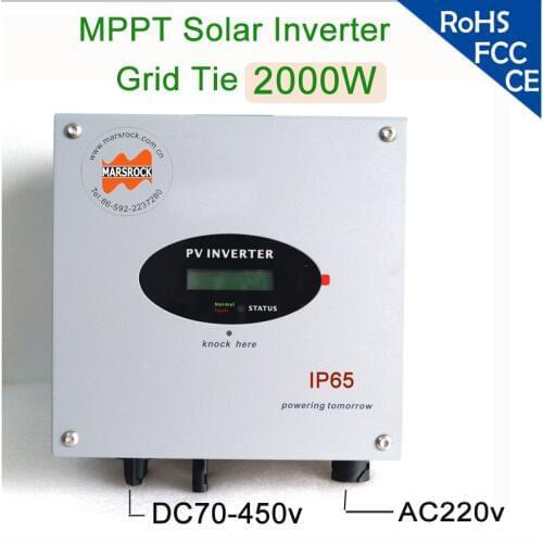 2000W 1 phase on grid solar inverter with RS485, RS232 interfaces for communication, internal DC switch