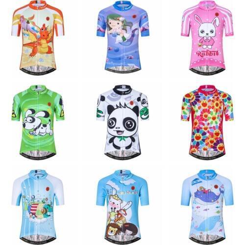 2019 Cycling Jersey Children Summer Short Sleeve Mtb Bike Jersey Ropa Ciclismo Cartoon Boy Girl Bicycle Kids Cycling Clothing