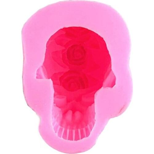 3D Rose Skull Head Epoxy Resin Mold Home Ornaments Decoration Silicone Mould DIY Crafts Plaster Candle Jewelry Casting Tools