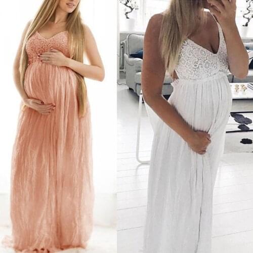 4# Women Maternity Pregnants Photography Sling Sleeveless Prom Gown Long Dress Bohemian Pregnants Maternity Dress Photography