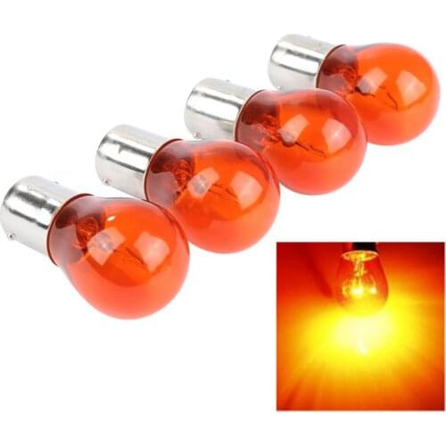 Car Styling Light Indicator Lamp Universal 4pc/set Amber Large Bulb 1156 PY21W BA15S Lamp 21W Brake Turn Signal Parking Light
