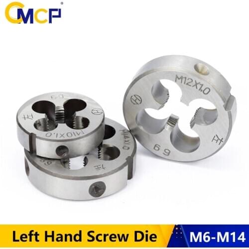 Free Shipping CMCP 1pc M6 M10 M12 M14 Metric Alloy Steel Round Threading Dies Thread Die Left Hand Screw Die Tapping Tools