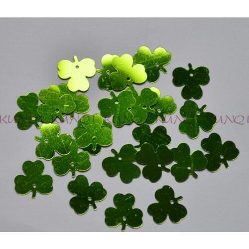 700Pcs/Lot 30g 14mm Shamrock Loose Sequins Beautiful Crafts for Sewing/Webbing Diy Accessory Kids DIY Green