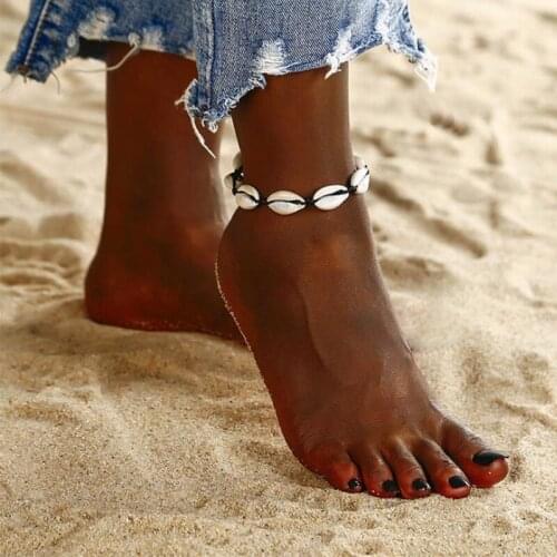 ZV 10pcs Handmade Nature Shell Foot Chain for Women Summer Beach Bohemian Anklets On Leg Charm Gift Jewelry