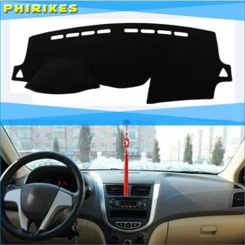 For Hyundai Solaris Verna 2012-2017 Right and Left Hand Drive Car Dashboard Covers Mat Shade Cushion Pad Carpets Accessories