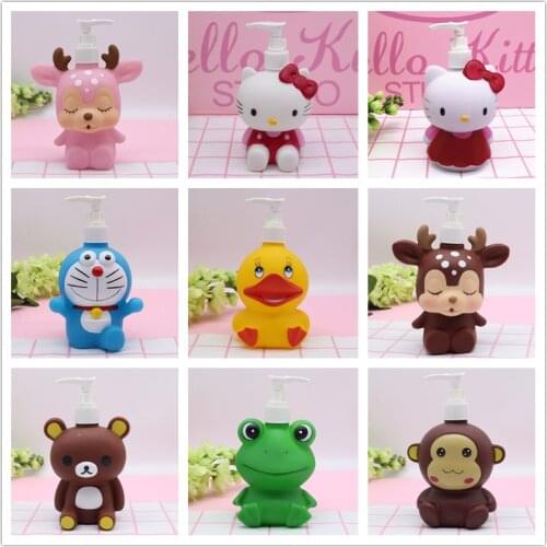 Bathroom Soap Dispenser Cartoon Plastic Soap Bottle Shower Gel Shampoo Bottle Portable Household Travel Lotion Bottle Kitchen