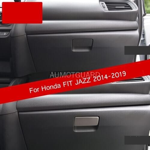 For Honda FIT JAZZ 2014-19 Central Control Glove Box Handle Decoration Stainless Steel Interior Stickers Accessories