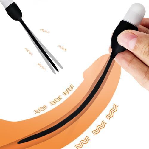 Sex Toy For Men Vibrating Urethral Plug Penis Insertion Urethral Sound Dilator 7 Frequency Urethral Vibrator Catheter Penis Plug