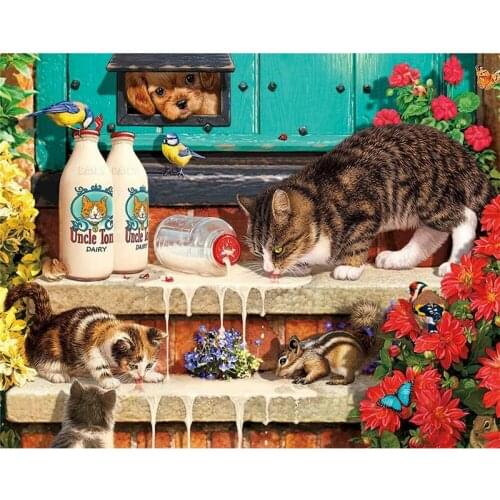 GATYZTORY Cute Kitten DIY Animal Painting By Numbers For Adults Beginner Unique Gift Handpainted ArtCraft For Home Decor