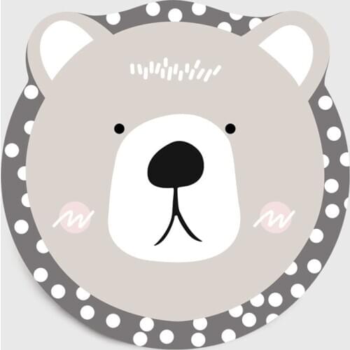 Living Room Bedroom Kids Room Play Pad Area Rugs Cartoon Cat Bear Dog Printed Round Carpet Children Climbing Non-Slip Floor Mat
