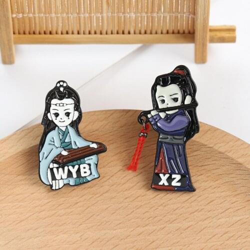 Creative Cartoon Characters Avatar Movie Stars Enamel Brooch Retro Tassel Pins Alloy Badges Clothes Accessories Women Jewelry