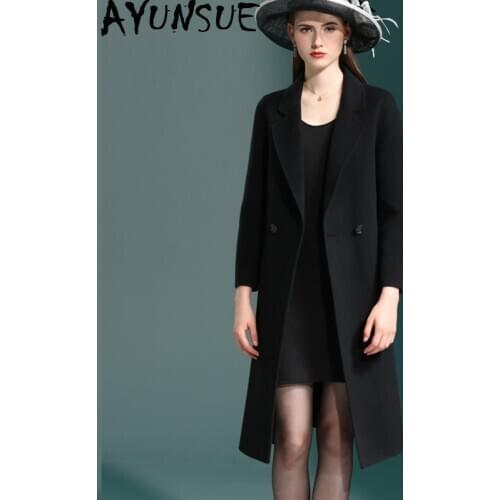 AYUNSUE 100% Real Wool Coat Female Jacket 2020 Autumn Winter Jacket Women Woolen Coats and Jackets Women Korean Outwear MY3665