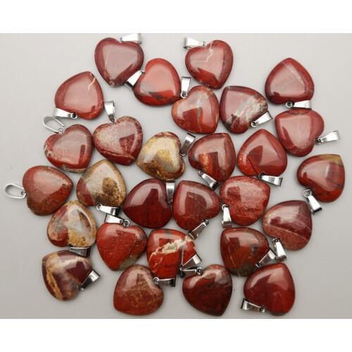 Fashion natural stone heart pendants Necklace for jewelry making charms Good Quality trendy accessories 50pcs/lot Wholesale