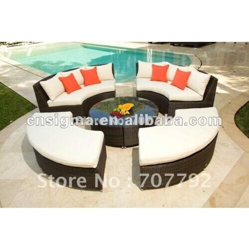 All-Weather round wicker rattan outdoor set