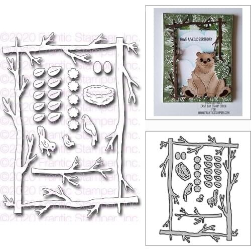 New Bird Branches Frame Craft Embossing Mold 2021 Metal Cutting Dies for DIY Decorative Scrapbooking Album Card Making No Stamps