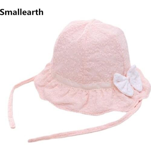 New Baby Girl Bow Sun Hat Cotton Boys Sun Bucket Hat Spring Summer Kids Anti-UV Hat Children Fisherman Hat Outdoor Caps for Girl
