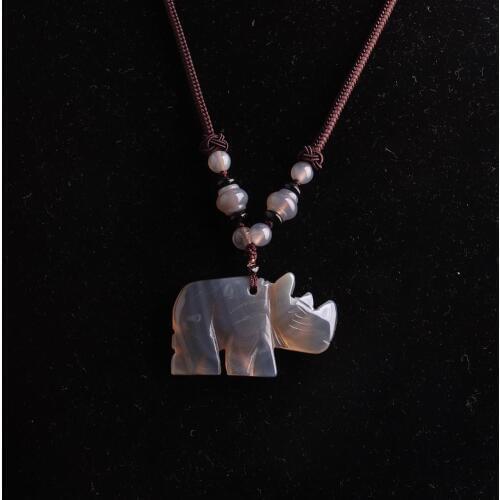 1PC pink quartz Gray Agates Reiki Rhino Natural Stone Beads Unicorn Women Necklace Women jewelry collar vip link dropshipping