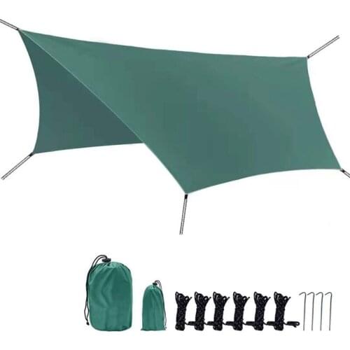Camping Tarp Waterproof Rain Fly Tent Essential Survival Gear Sunshade Multifunctional Outdoor Awning 118X118Inch