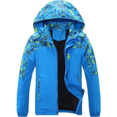 Waterproof Index 10000mm Windproof Print Girls Boys Jackets Warm Child Coat Children Outerwear Kids Outfits For 120-170cm