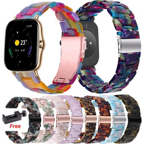 20mm 22mm Resin Watch Band For Huami Amazfit GTS 2 2e 2mini GTR 2 2e Bracelet Wrist Strap Loop For Bip S U Lite GTR 42mm 47mm