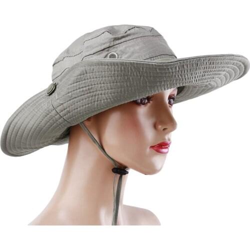 Solid Color Sun Hats For Men Outdoor Fishing Cap Wide Brim Anti-UV Beach Caps Women Bucket Hat Summer Camping Trekking