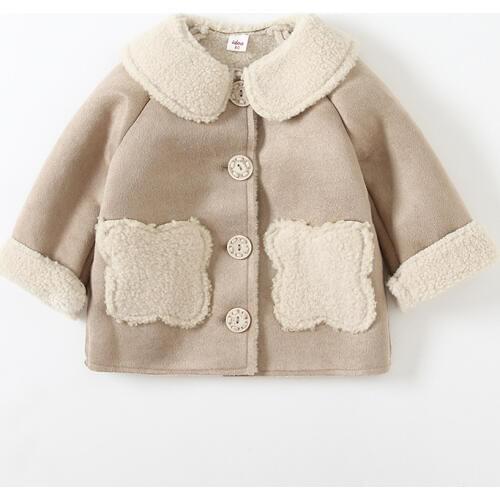 Baby Girls Wool Coat 2019 Winter Toddler Clothes Childrens Warm Velvet Jackets Kids Girls Outwear Costs Girl Winter Wool Coat