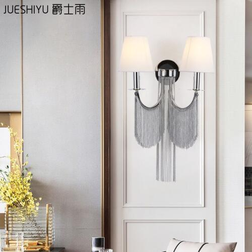 Nordic Bedroom Bedside Lamp Wall Lamp Simple Modern Aisle Corridor Hotel Golden Background Wall Lamp Creative LED Lamp