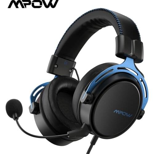 Mpow Air SE 3.5mm Wired Gaming Headset 3D Surround Sound Internet Cafe Headset With Noise Canceling Mic for PS4 PC Switch Gamer