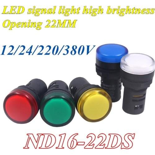 Led Zhengtai 22mmLED signal lamp AD ND16-22DS AC220V red DC24V power indication 380V12