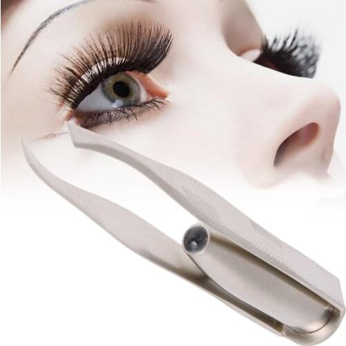 LED Illuminated Eyebrow Clip Non-slip Eyebrow Tweezers Clipper Trimming Stainless Steel Hair Removal Clamp Makeup Beauty Tool