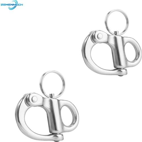 2PCS Rigging Sailing Fixed Bail Snap Shackle Fixed Eye Snap Hook Sailboat Sailing Boat Yacht Outdoor Living 316 Stainless Steel