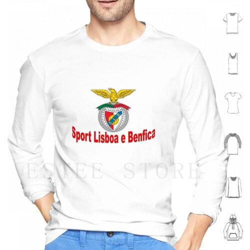 - Hoodies Long Sleeve Lisboa Lisbon Portugal Soccer Football Primeira Liga Liga Nos Red White Stripes