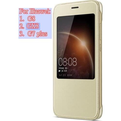 Original Smart Leather Flip Case Protector Cover View Window For Huawei G8 GX8 G7 Plus RIO-L01L02 L03 RIO-UL00 TL00 AL00 RIO-L11