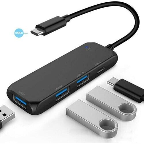 Portable USB-C 4K Hub Type-C to USB 2.0 Adapter with 1 Male Port 4 Female Ports NK-Shopping