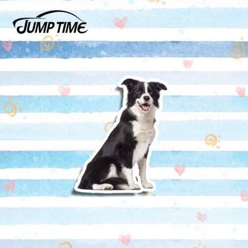 Jump Time 13cmx10.4cm Border Collie Vinyl Cute Stickers For Laptop Tablet Fridge Window Decal Car Styling Decor Car Accessories