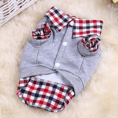Winter Warm Pet Cat Dog Coat Jackets Plaid Dog Clothes for Small Dogs Chihuahua Yorkshire Pug Sweatshirt Puppy Clothing Outfit