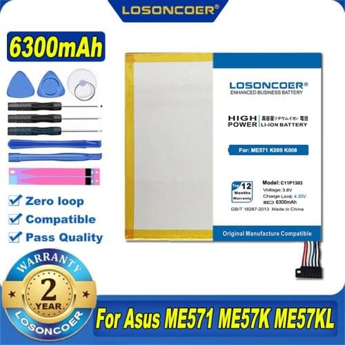 100% Original LOSONCOER 5700mAh C11P1303 Battery For Asus Google Nexus 7" 7 II 2 2nd Gen 2013 ME571 ME57K ME57KL K009 K008